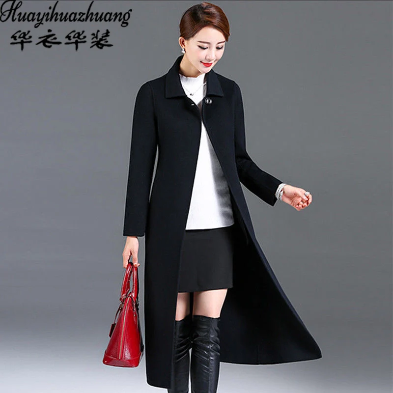 

There are lining 2021 autumn and winter new thin woolen coat women's middle-aged mothers wear mid-length woolen coat