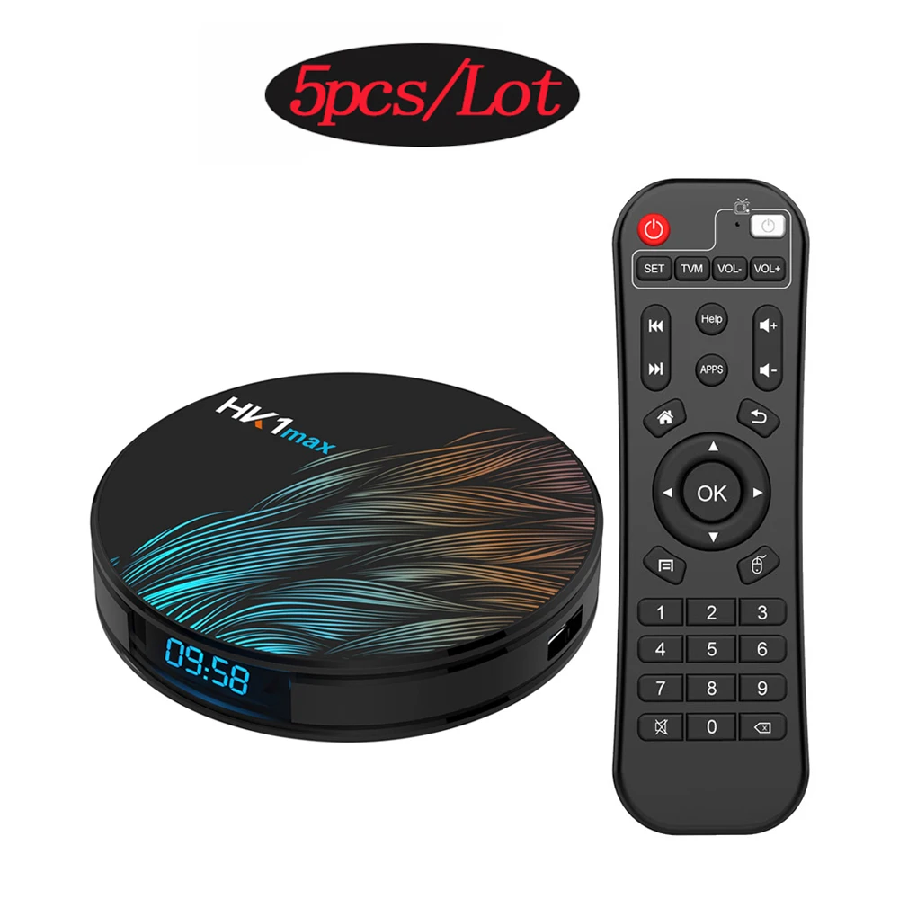 5 предметов в лоте Android 10 0 HK1 MAX Смарт ТВ коробка 2 4 г/5G Wi Fi ядра 4K мини медиа Декодер