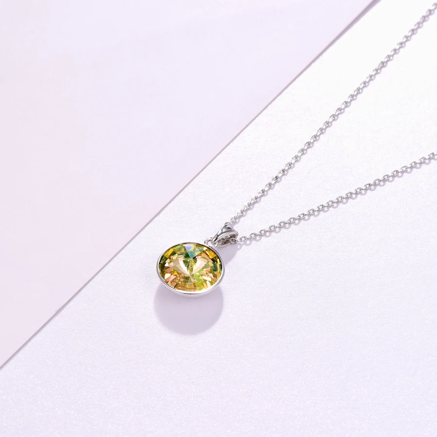 Ожерелье с кристаллами Swarovski, новая мода, круглый камень Bella RIVOLI, ожерелье с кулоном для женщин, элегантные вечерние ювелирные изделия на свадьбу
