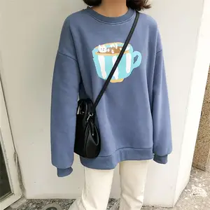 Женская милая Повседневная Свободная Толстовка в Корейском стиле с героями мультфильмов, Женская Толстовка в японском стиле Харадзюку, одежда Ulzzang для женщин