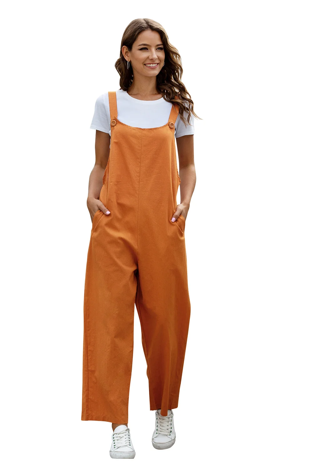 

Women Casual Long Bib Pants S-XXL
