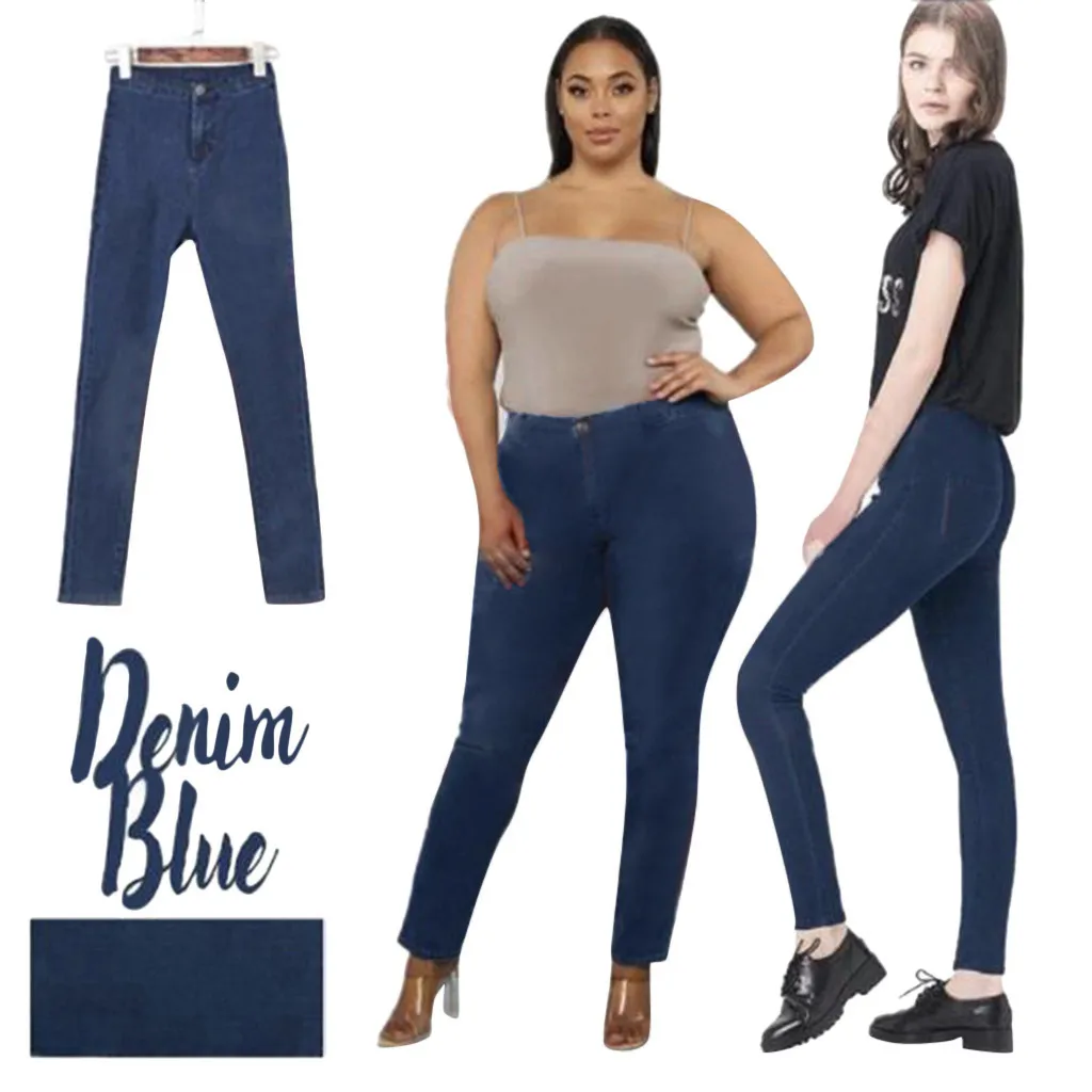 

2019 Fashion new Classic high waist fully contoured skinny jeans stretch non-fading Slim thin jeans feet pants 40*
