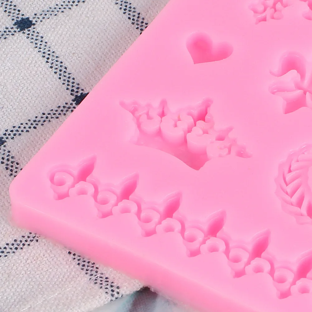 

bee Crown key Love Lace European Fondant Cake Decoration Silicone Mold Gummy Chocolate Silicone Mold