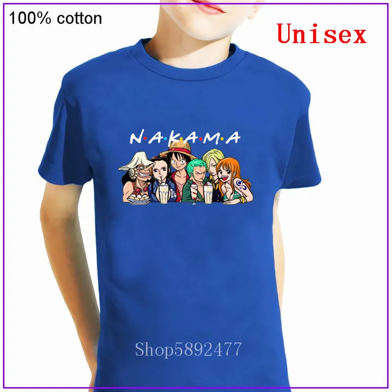Детская футболка NAKAMA в японском стиле с пиратским принтом одежда для мальчиков и
