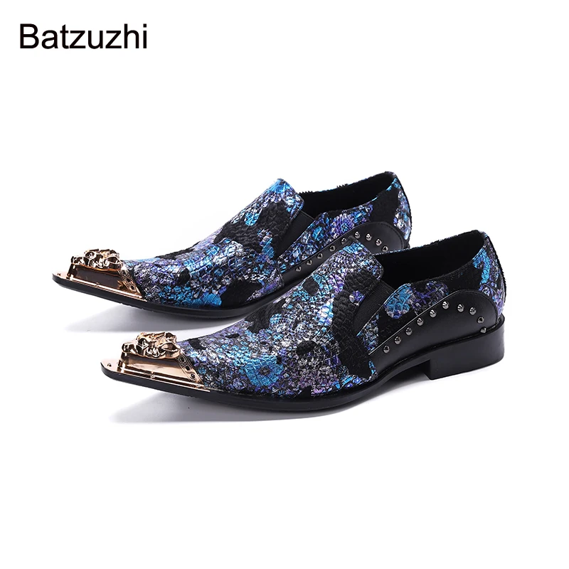 Batzuzhi 2021 новый дизайн кожаные модельные туфли Muti с острым носком и золотой