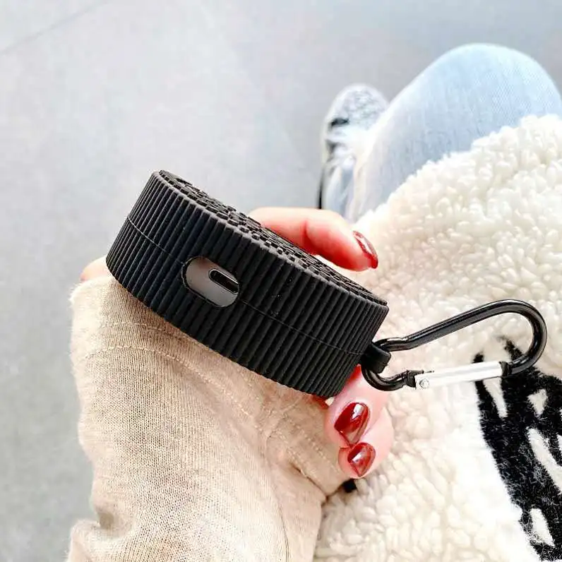 

New 2021 Earphone accessories biscuit wireless bluetooth earphone protective case for AirPods 1 2 Pro