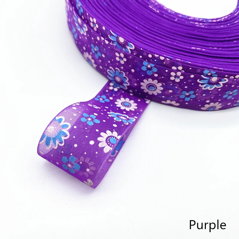 Ленты из органзы с цветочным принтом 5 ярдов 25 мм|Ленты для шитья| |