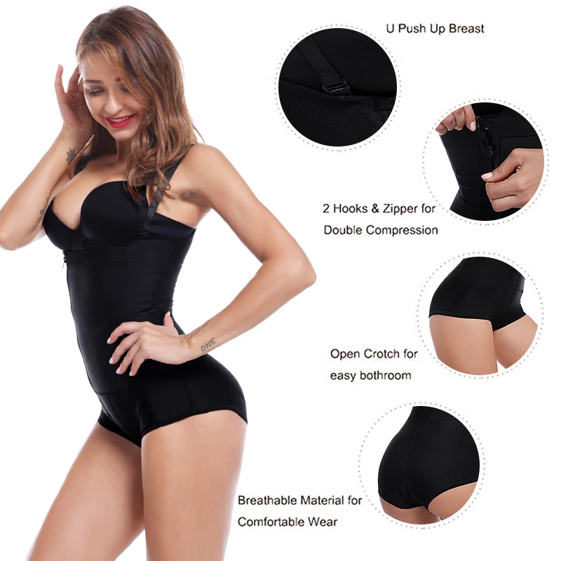 Plus Size Latex Women's Body Shaper Slimming Underwear Post Liposuction Girdle Clip Bodysuit Waist Shaper Reductoras Shapewear