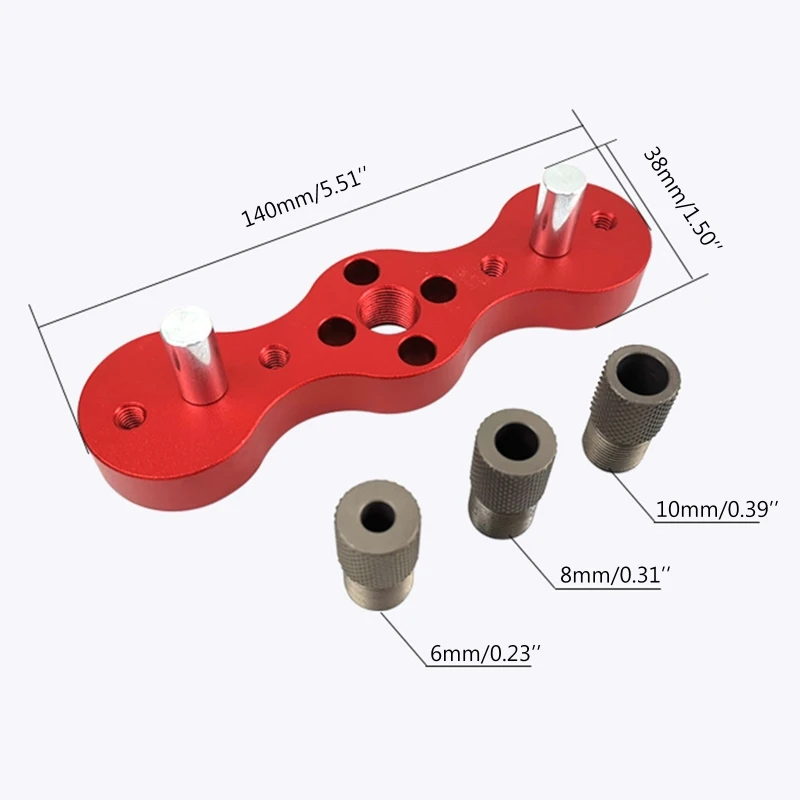 

Aluminum Alloy Drilling Positioner Template Straight Hole Guide Locator Woodworking Carpentry Tools