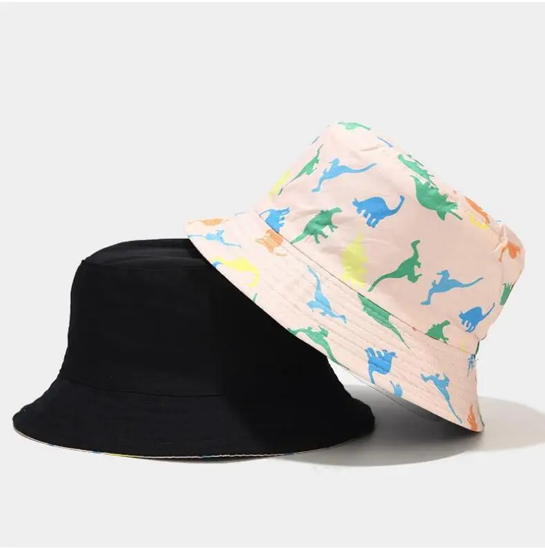 Панама Двусторонняя унисекс Пляжная шапка с динозавром для влюбленных мужчин и