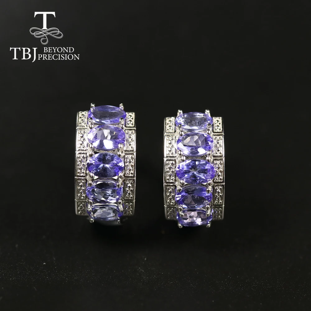 Женские серьги с танзанитовой застежкой TBJ 100% натуральный Танзанит 10 штук