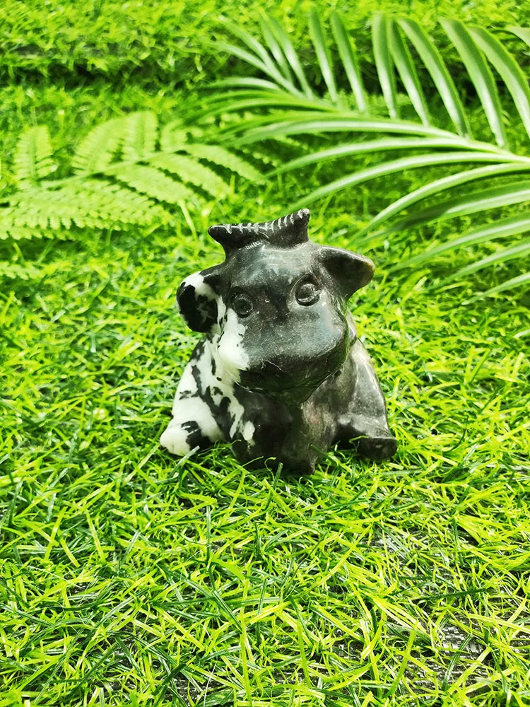 Высококачественная черно-белая резьба из натурального кристалла ручная работа