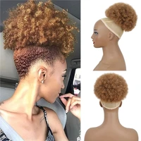 elegant muese synthetic afro puff natural kinky curly chignon hair bun drawstring synthetic ponytail wrap hairpiece