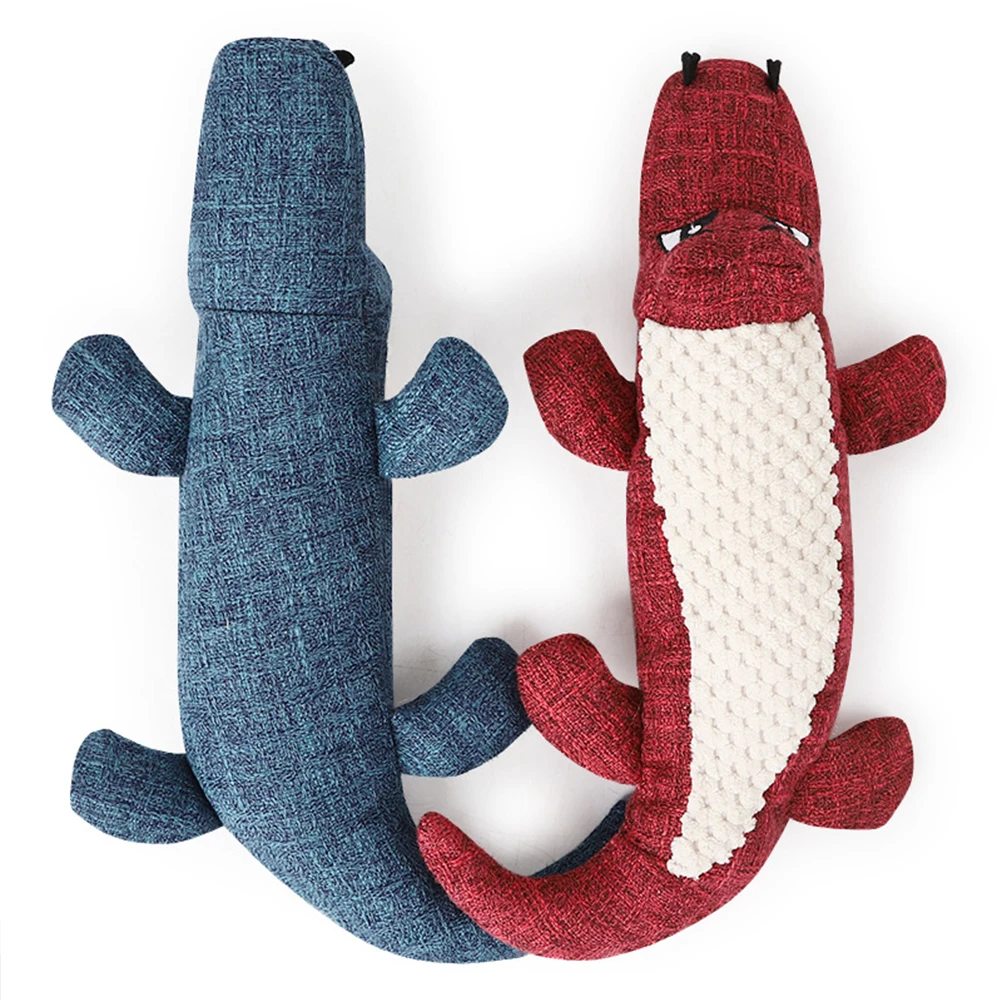 

Dog Toys For Small Large Dogs Plush Crocodile Shape Pet Puppy Squeaky Chew Bite Resistant Toy Pets Teeth Interactive Doll