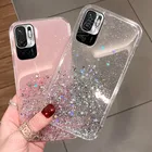 Мягкий телефонный чехол с блестками и звездами для Xiaomi Redmi Note 10, яркий силиконовый чехол из ТПУ для Redmi Note10 Pro, 4G, зеркальный чехол, бампер, прозрачный чехол