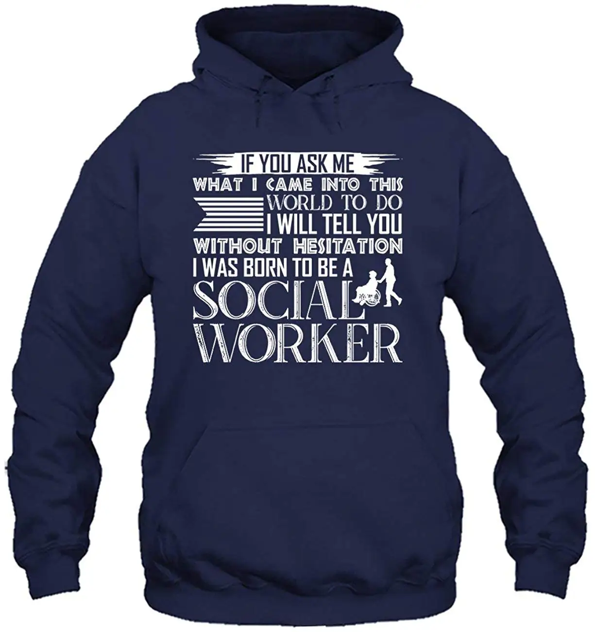 Толстовки с капюшоном Born to Be A Social Worker худи унисекс Длинная толстовка капюшоном| |