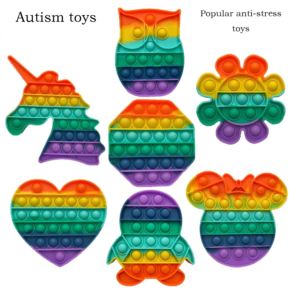 

New Pop Push Bubble Adult and Child Anti-stress Toys To Relieve Autism Sensory Toys Owl Unicorn Desktop Educational Toys