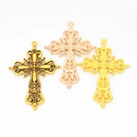 63x42x4mm 4pcslot three colors plated crosses charms pendant diy handmade jewelry accessories
