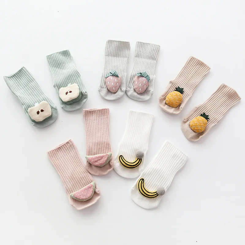 2020 Spring Cute Toddler Baby Socks Anti Slip Infant Floor with Rubber Sole Cotton NewBorn Boys for 0-3 Years |