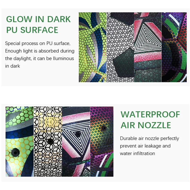 Светящийся в темноте футбольный мяч Размер 5 4 Стандартный тренировочный