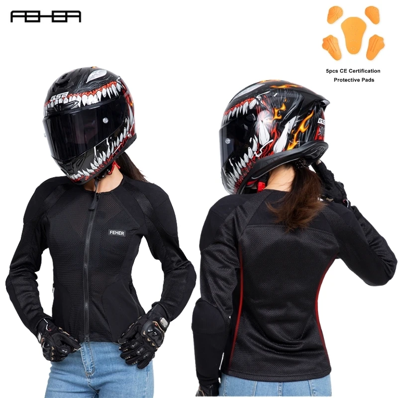 Куртка женская мотоциклетная сетчатая дышащая верхняя одежда для езды на