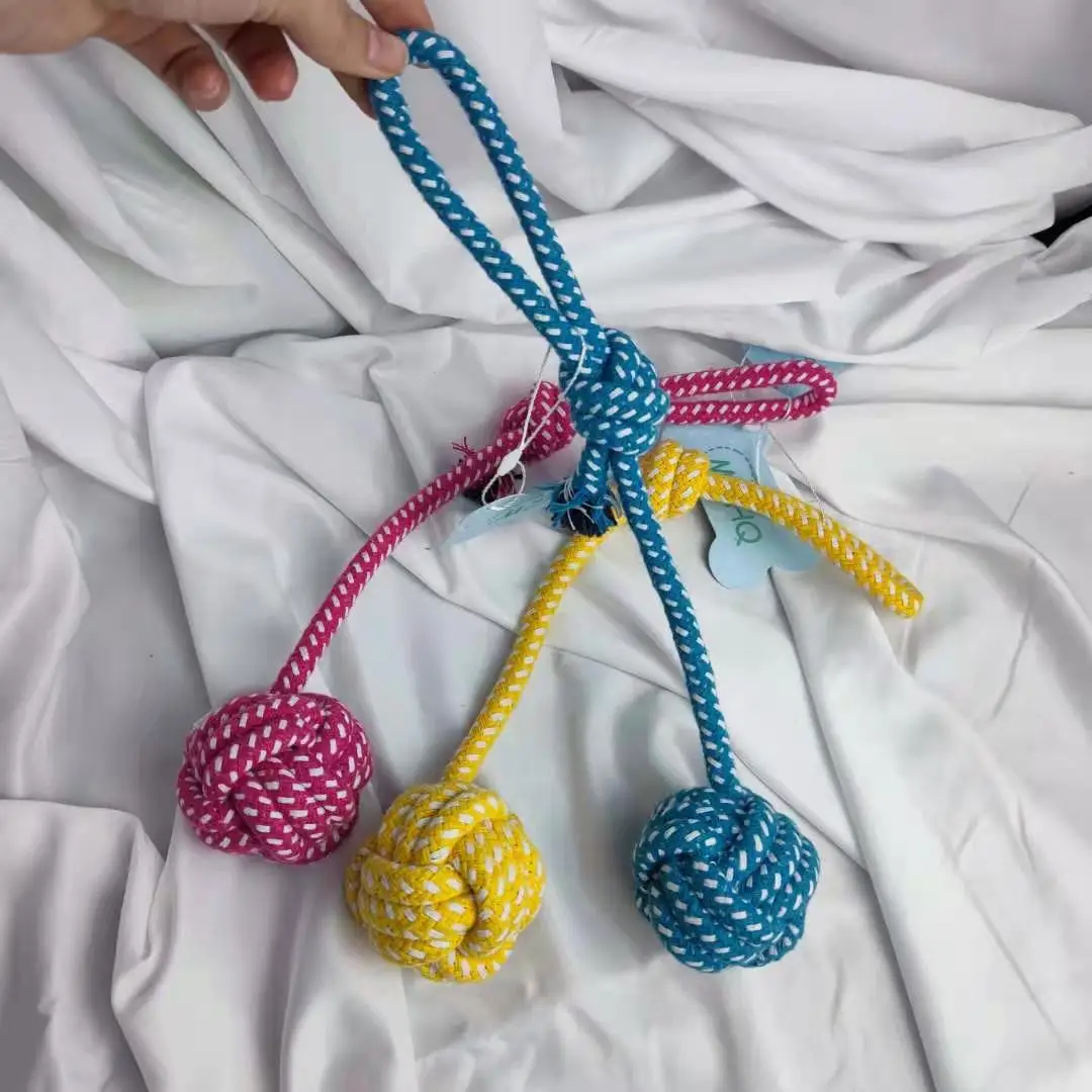 MZHQ Interactive Dog Training Bite-Resistant Toy Ball Soft Cotton Rope Woven Pet Labrador Molar Dogs Gift Toys | Дом и сад