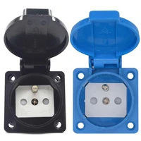 black blue waterproof franch germany industry safety outlet 16a 250v ce cover waterproof dustproof power connector ac socket