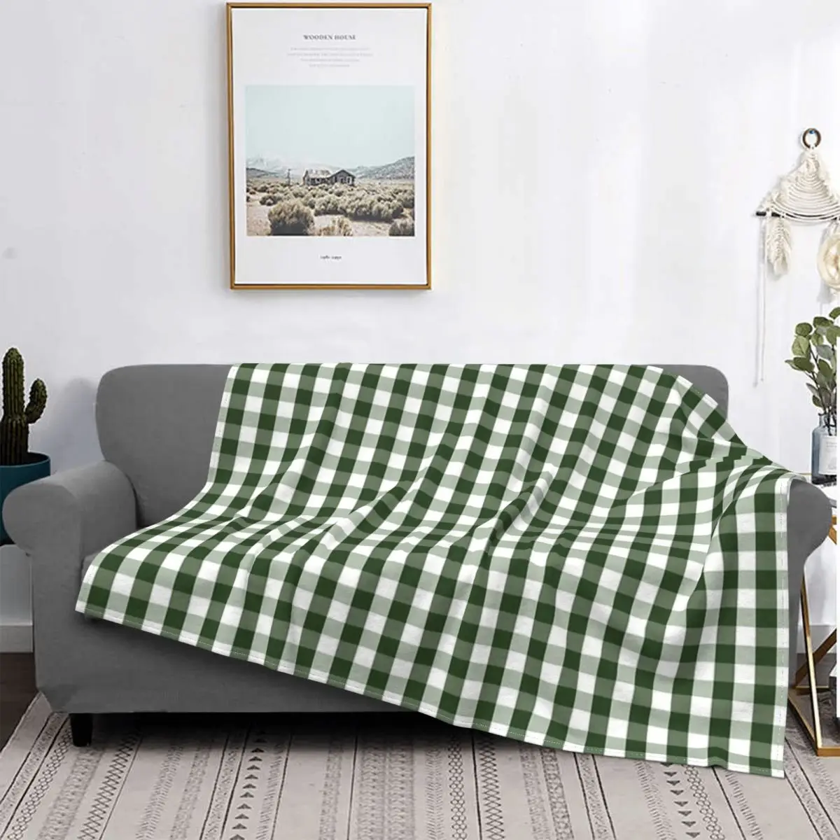 

Manta verde y blanca de Bosque Oscuro, colcha de cama, edredón a cuadros de Anime, manta doble, textil de lujo para el hogar