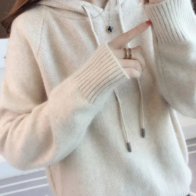 

2020 fashion winter Hoodies Loose Sweater pullovers women long sleeve knit top female casual o-neck basic sweater