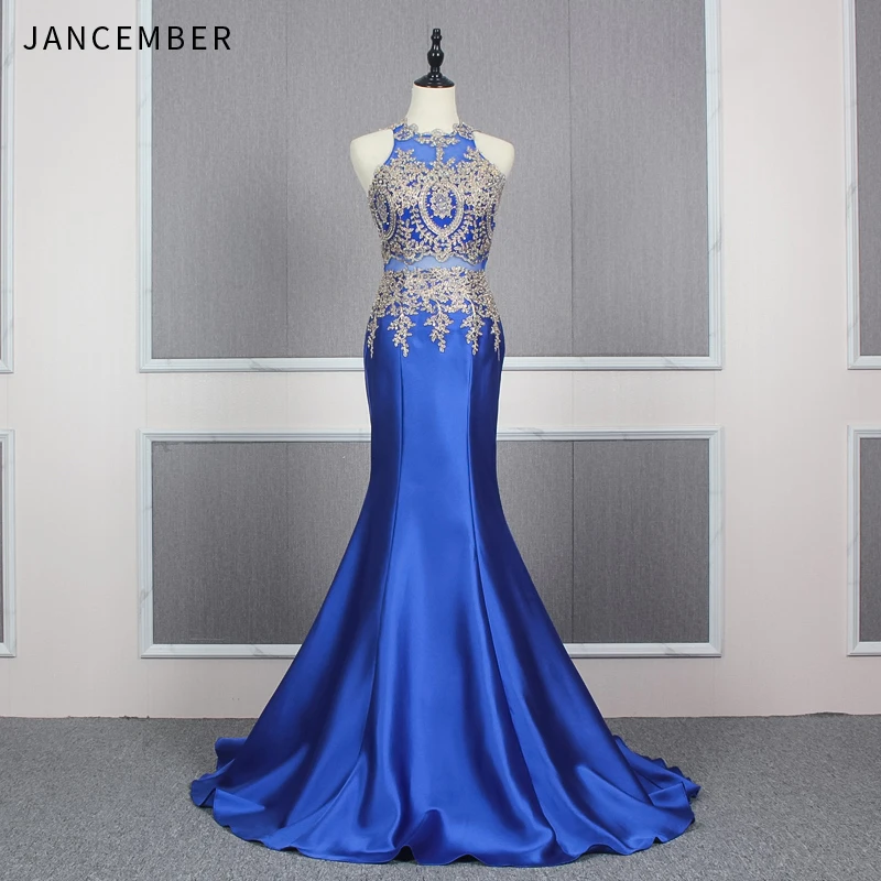 Кружевное вечерние платья с аппликацией круглым вырезом без рукавов открытой