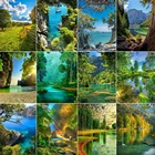 Алмазная живопись своими руками, оптовая продажа, природный пейзаж, озеро, полный Алмазный пейзаж, мозаика, алмазная вышивка, украшение, домашняя живопись