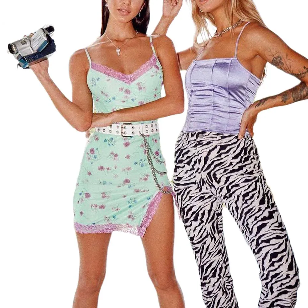 Разделение кружевное платье с цветочным рисунком для женщин пикантные V образным