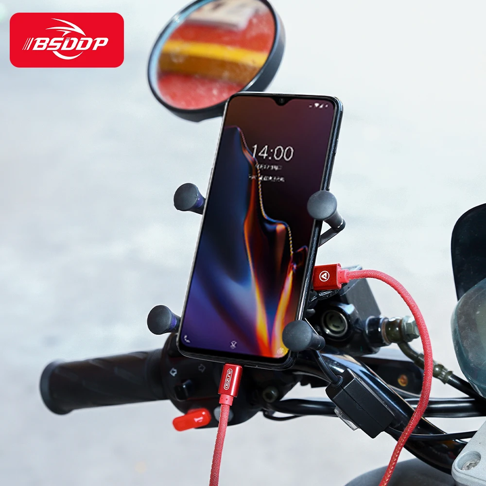 Держатель для телефона мотоцикла беспроводной + USB проводной порт зарядное