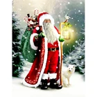 Набор для алмазной живописи 5D сделай сам, круглый Рождественский Санта-Клаус с вышивкой AB, мозаика, украшение для дома, наклейки на стену, подарок