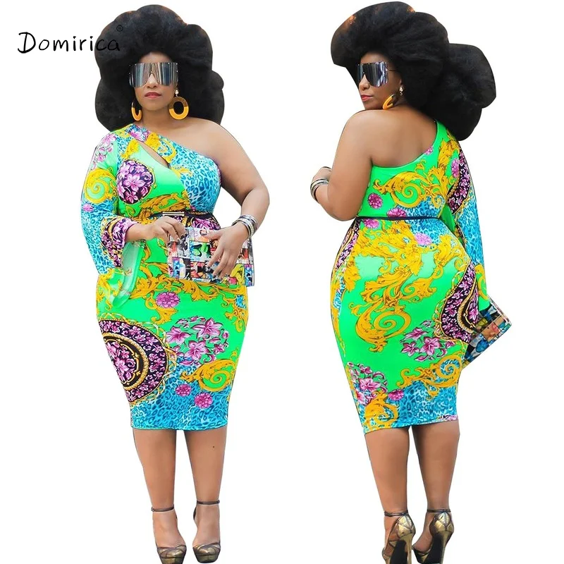 

Винтажное женское платье с запахом, модные платья на одно плечо с диагональным воротником и принтом, женское сексуальное длинное платье