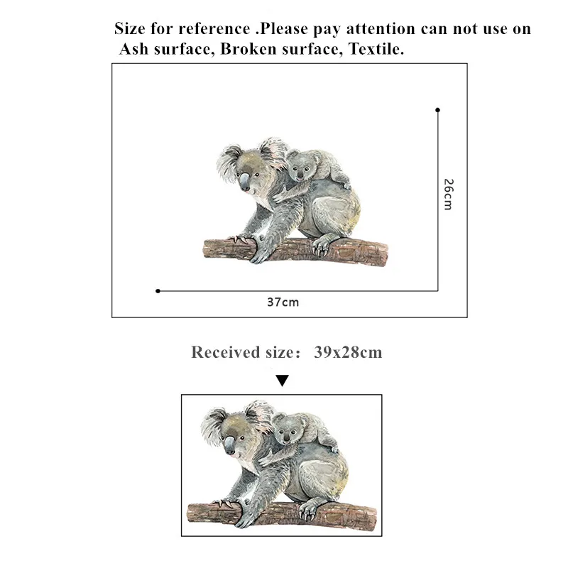 Милый медведь коала Настенная Наклейка для детской комнаты домашний декор