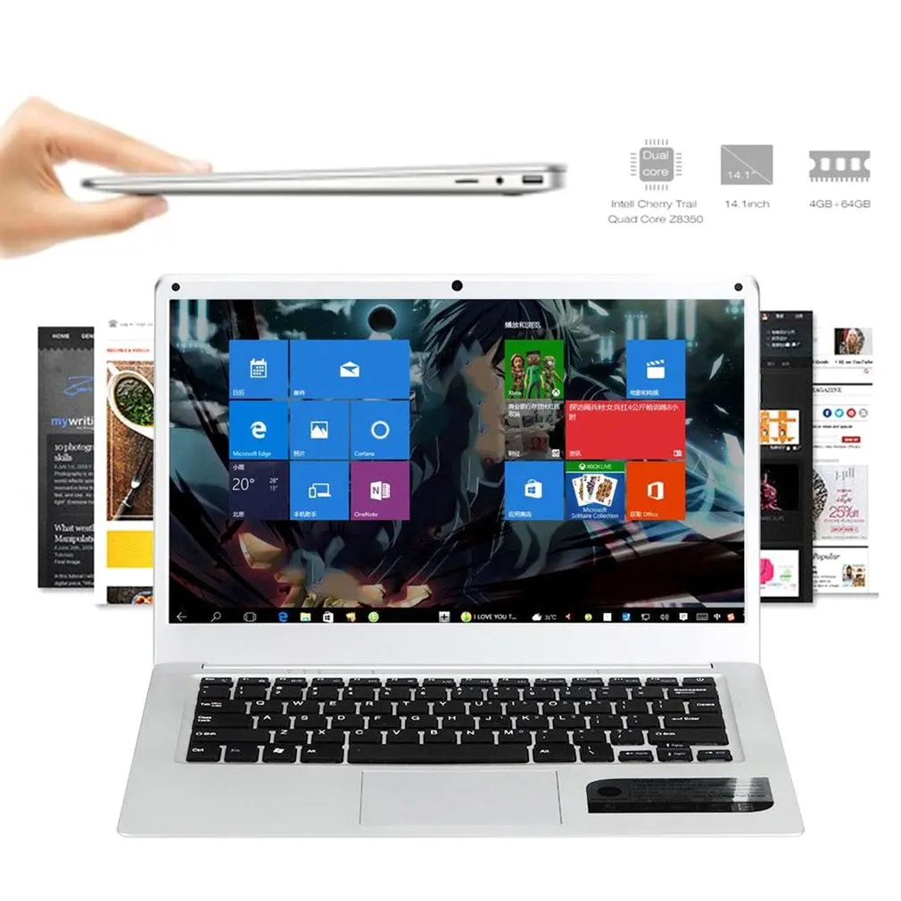 

14 inch for Windows 10 Redstone OS Notebook PC Laptop 1920X1080P Full HD Display Support WiFi Bluetooth 4.0 2+32GB 8 GPU