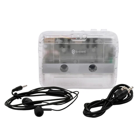 Прозрачный стерео проигрыватель кассеты TONIVENT BT, автоматический проигрыватель с обратной лентой, FM-радио с разъемом AUX 3,5 мм для дома, школы, путешествий