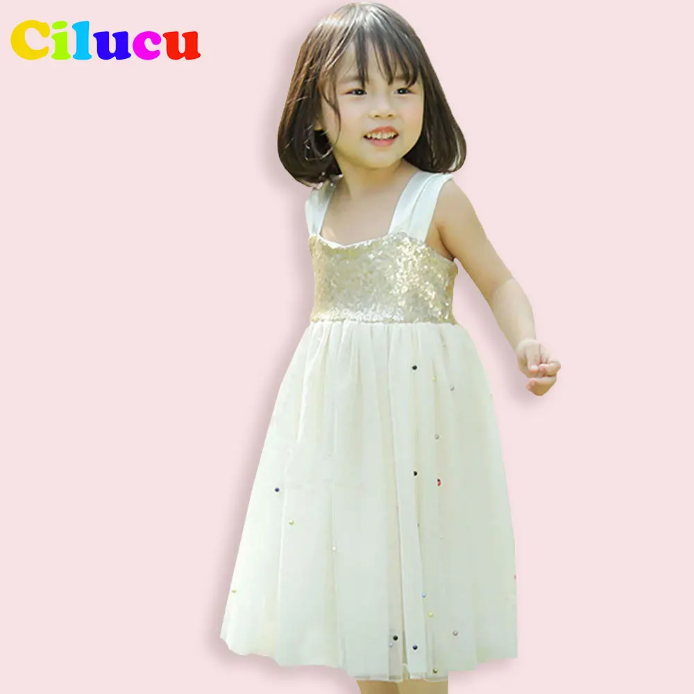 Sequin Dresses for Toddler Girl Tutu Beaded Rose Gold Sparkly Dress Birthday Tulle Kids Flower Bridesmaid 3t 4t 7 | Детская одежда и
