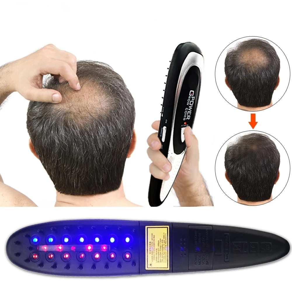 Electric Laser Treatment Comb Stop Hair Loss Infrared Regeneration Therapy Comb Hair Care Laser Vibration Massage Brush Styling