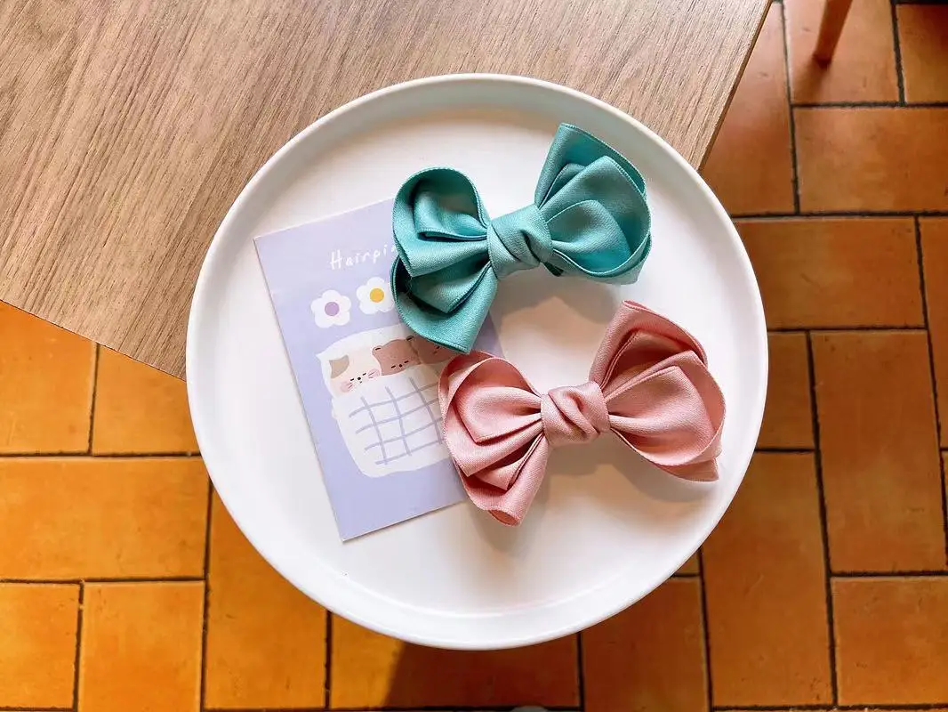 

Children's hair accessories girl temperament bow spring and summer simple fabric headdress princess baby top clip hairpin