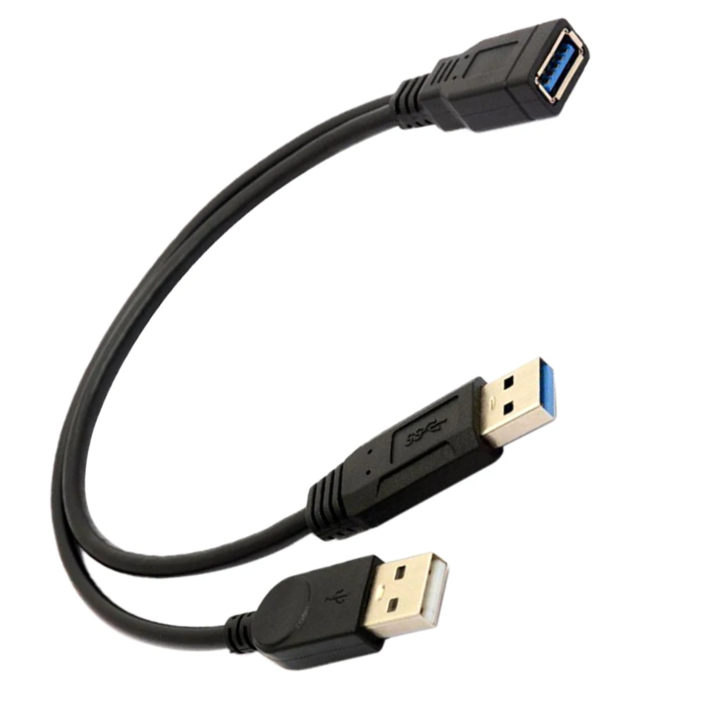 30 см USB 2 0 a усилитель мощности Y 1 Female to Male кабель для зарядки и передачи данных