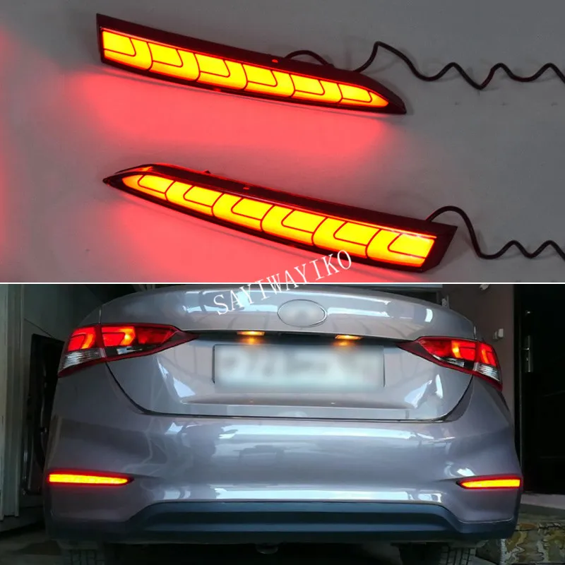 

Yellow Turn Signal Function 12V Car DRL LED Daytime Running Light Fog Lamp For Hyundai Accent Solaris 2017 2018 2019