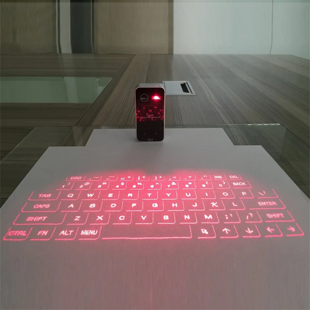 KLWEnglish QWERTY Беспроводная bluetooth Виртуальная лазерная клавиатура проектор