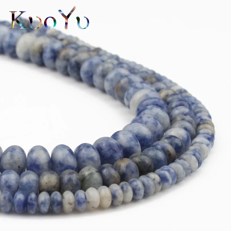 Natural Stone Beads New Blue Sodalite Jaspers Rondelle Loose Spacer Bead For Jewelry Making 4/6/8mm 15&quotInch DIY Earring Bracelet |