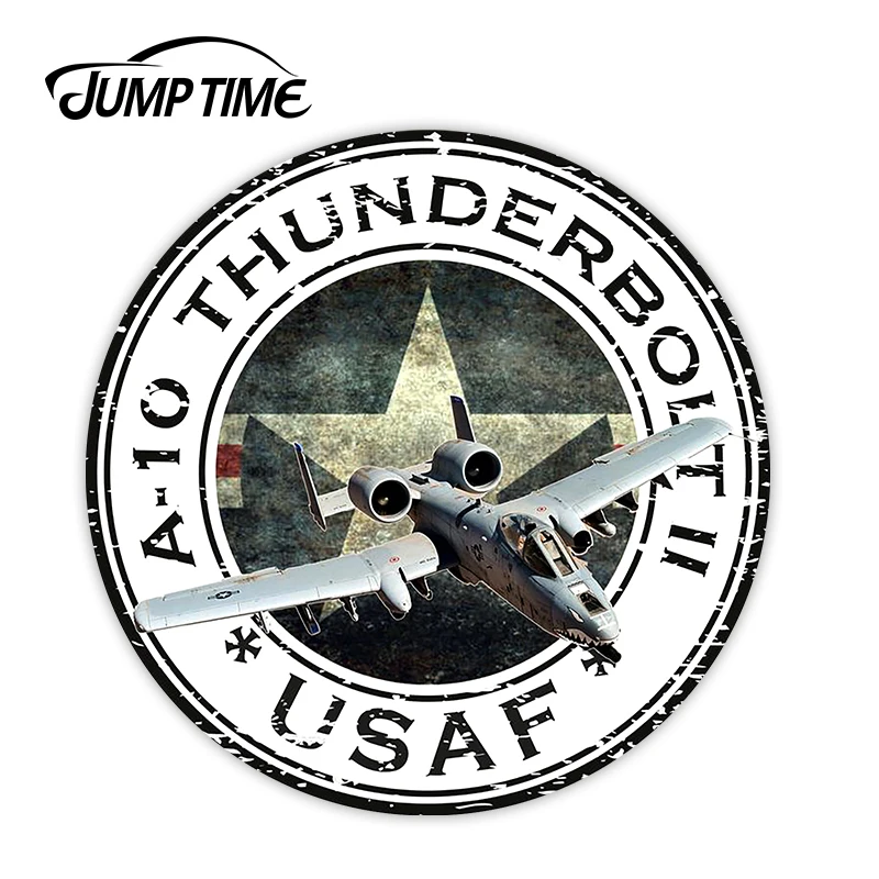 JumpTime 13 см x США A-10 Thunderbolt II USAF U.S.A.F. Военный стикер ноутбук книга холодильник гитара