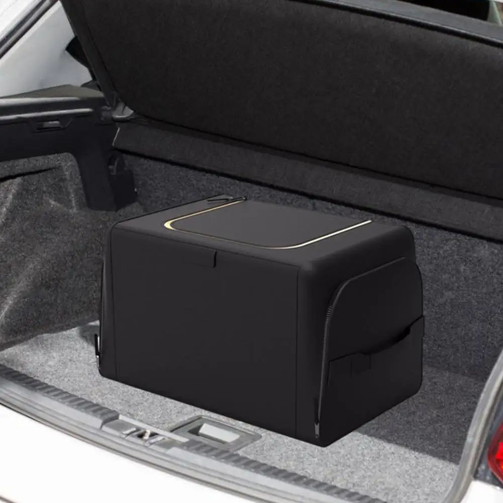 

Car Trunk Organizer Box Large Capacity Auto Multiuse Tools Storage Bag Stowing Tidying Leather Folding For Emergency Storage Box