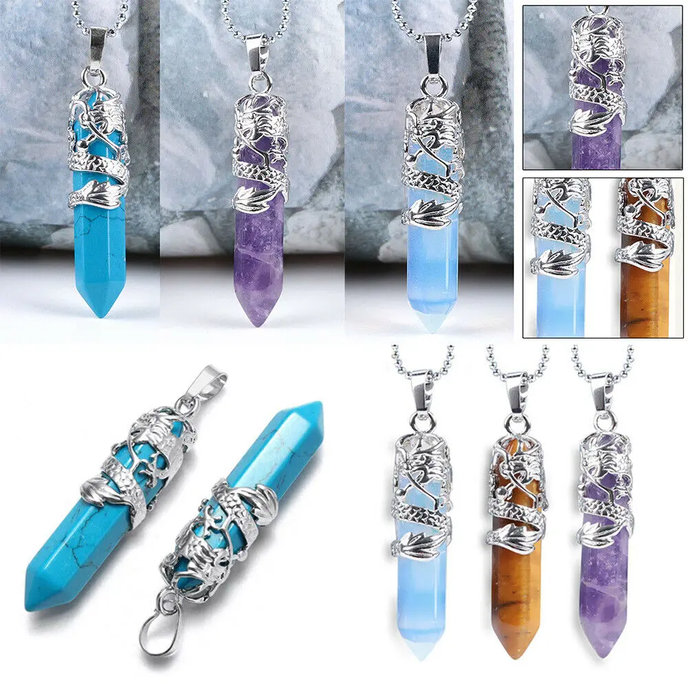 1 шт. Дракон племени Тотем натуральный кварц шестиугольная с украшением в виде