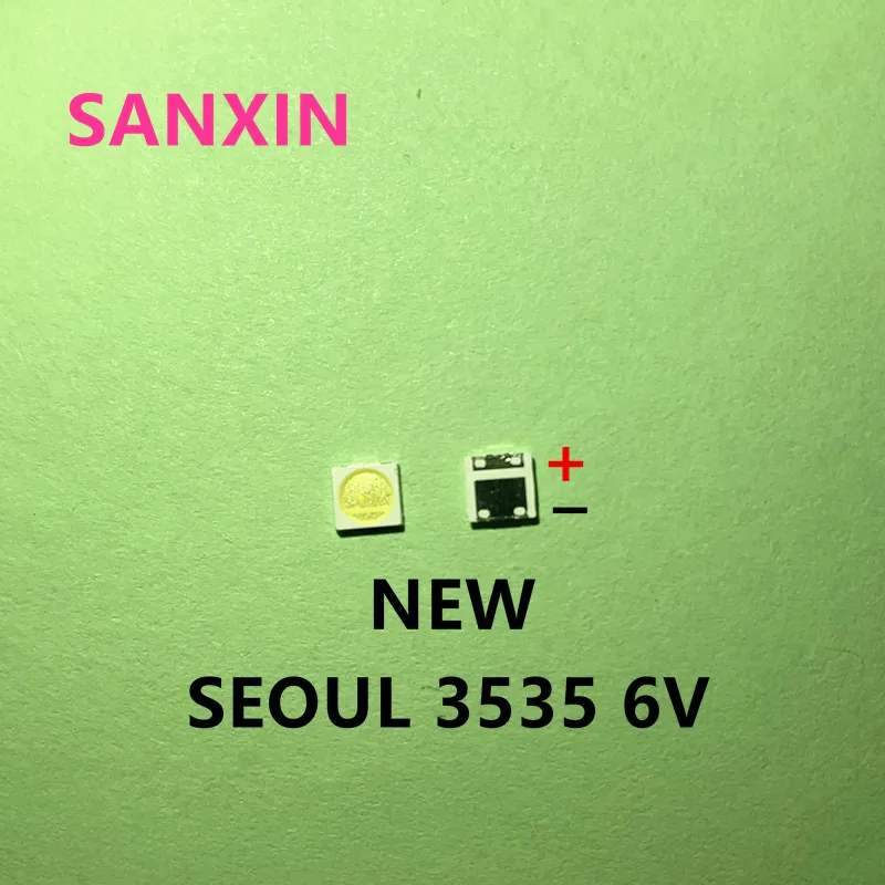 100 Сеул высокое Мощность светодиодный Светодиодный Подсветка 2 Вт 3535 6V холодный