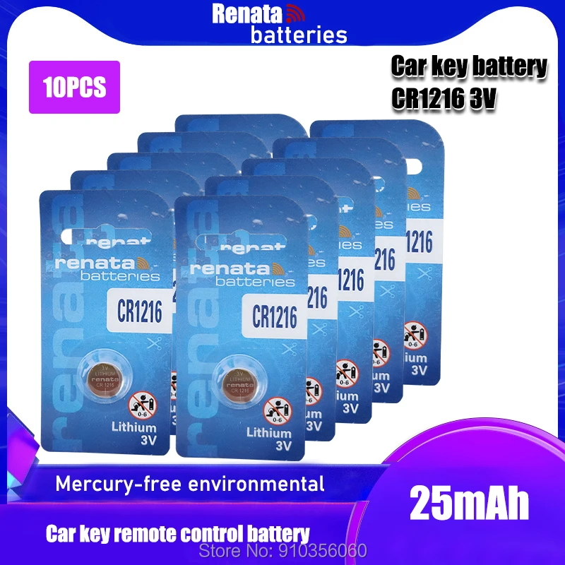 Фото 10 шт. renata 3 в CR 1216 CR1216 кнопочные батареи 5034LC DL1216 BR1216 литиевая батарея для часов